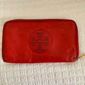 Tory Burch Red Leather Wallet